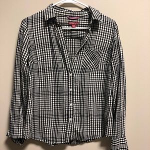 Women’s XS Black and White flannel Merona